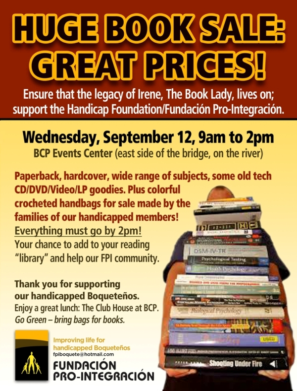 Huge Book Sale, Wednesday, September 12 "News.Boquete" Archives